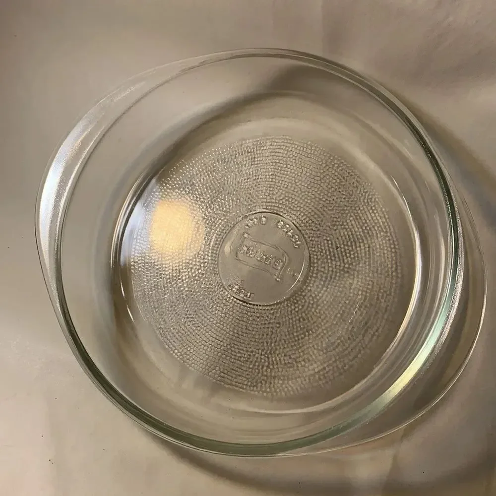Glasbake USA J2429 8 Inch Clear Glass Pie Plate Baking Kitchen Heavy Durable